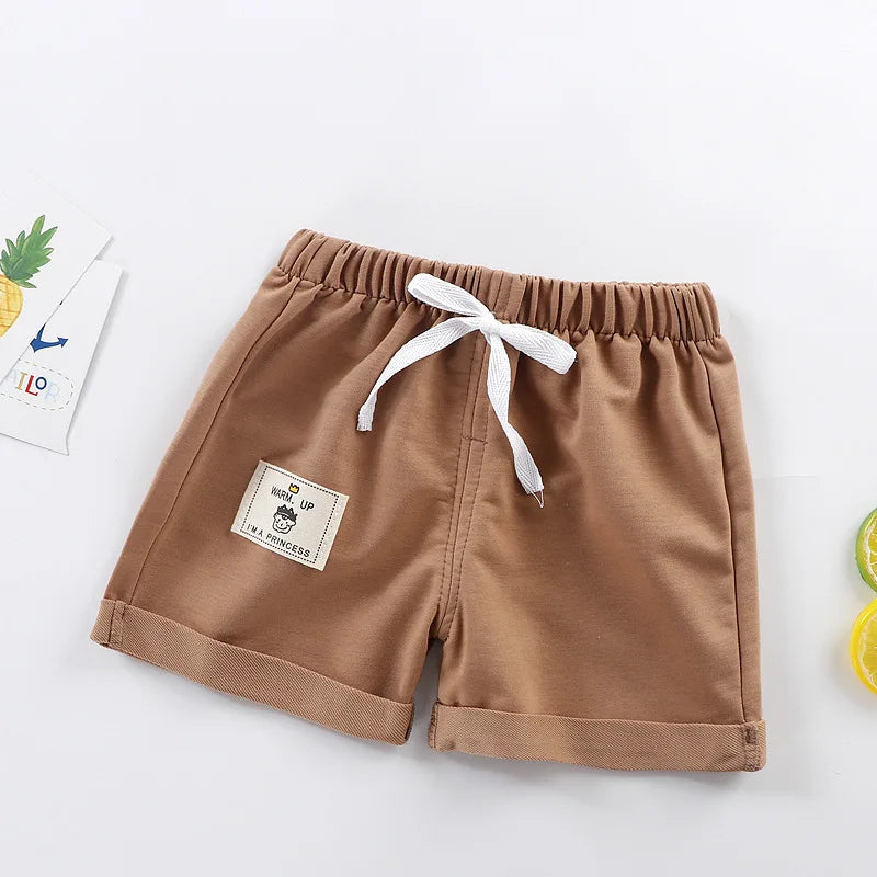 2pcs Cotton Summer Kids Shorts Boys Girls Solid Color Short Baby Cartoon Casual Pant Children Short Pant Sport Clothing Outwear